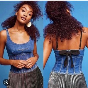 SOLD Anthropologie Maeve Denim corset cami